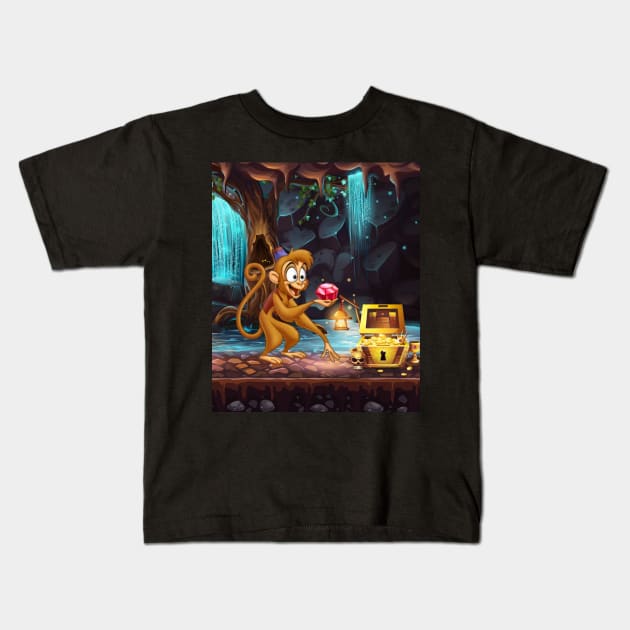 Abu Monkey Aladdin T-Shirt Genie lamp Gift Kids T-Shirt by MIRgallery